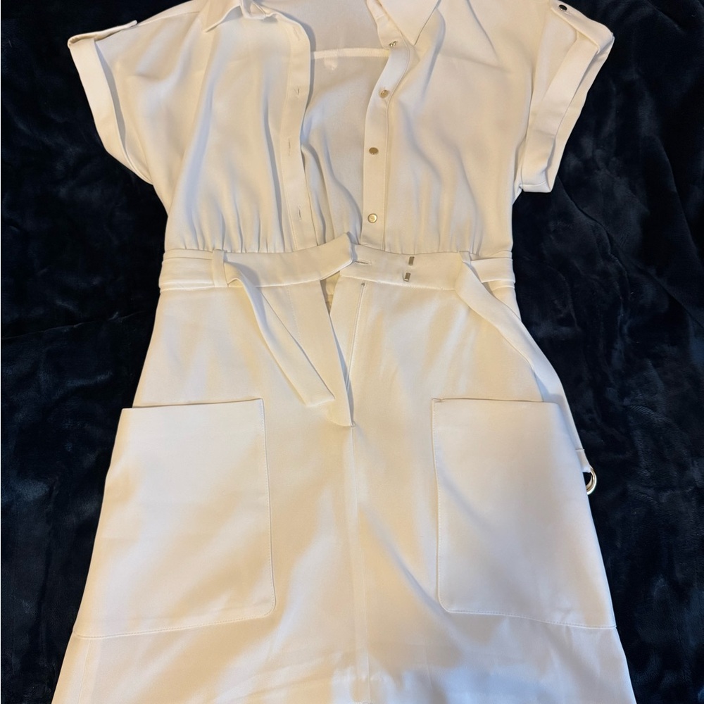 Zara ivory white Mini Dress with Pockets